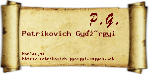 Petrikovich Györgyi névjegykártya
