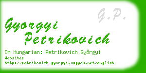 gyorgyi petrikovich business card