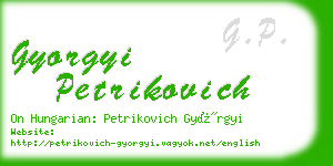 gyorgyi petrikovich business card